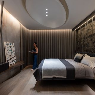 主臥室 漂浮床架