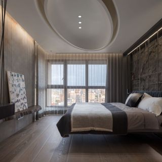 主臥室 漂浮床架